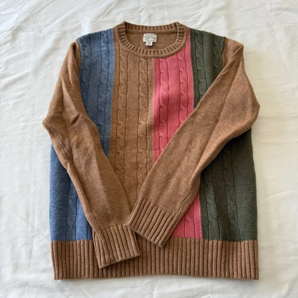 JCrew Colorblock Crewneck Sweater